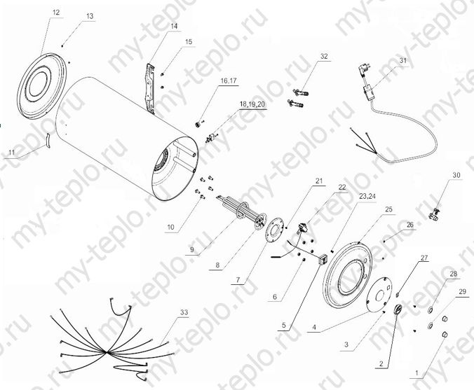 Запчасти Термекс IRL 100 V
