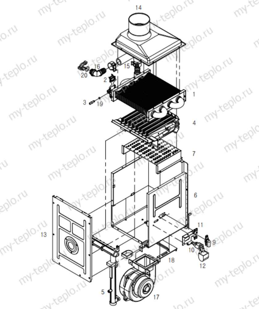 запчасти на котел ДЭУ 130 купить в Тюмени